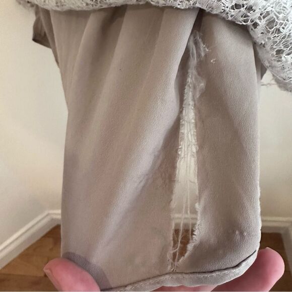 Free People Midnight Dreamer Shattered Glass Silver and Cream Mini Dress Size S - Picture 8 of 10